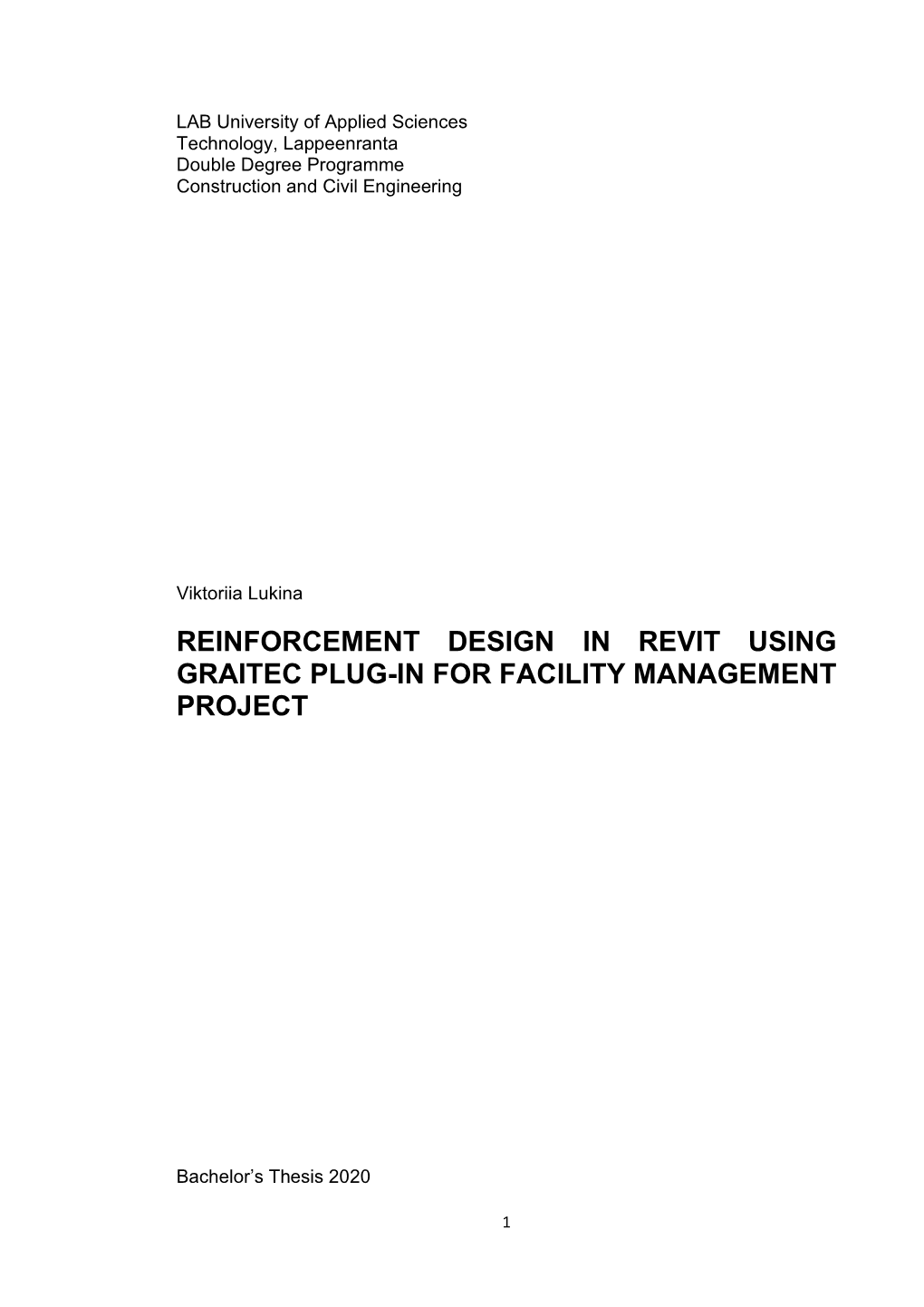 Reinforcement Design in Revit Using Graitec Plug-In for Facility Management Project