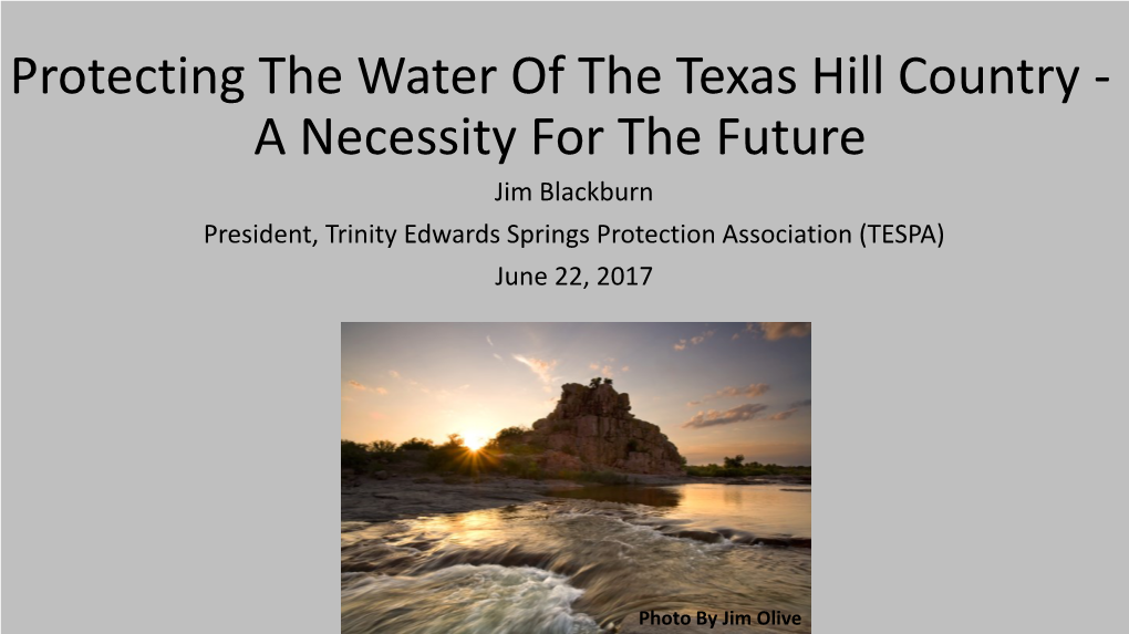 Protecting the Water of the Texas Hill Country