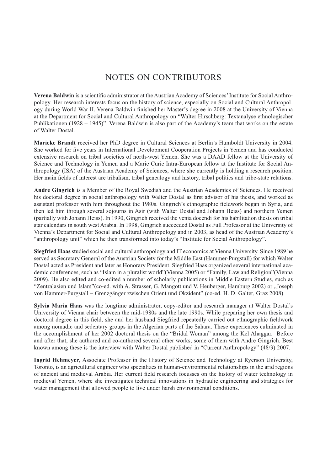 Notes on Contributors