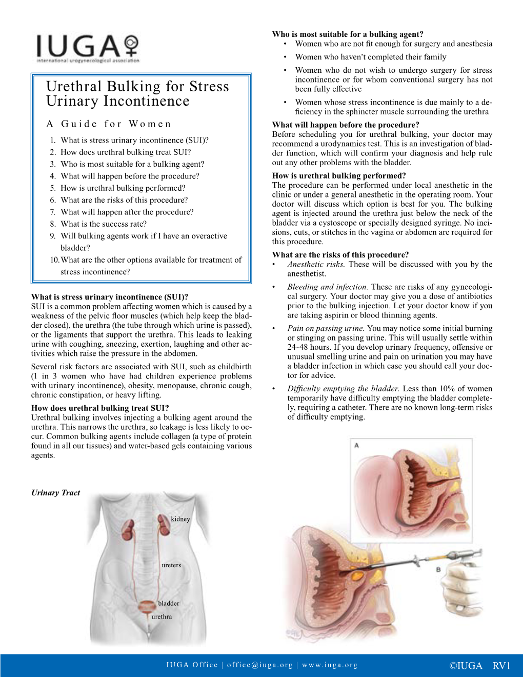 Urethral Bulking for Stress Urinary Incontinence