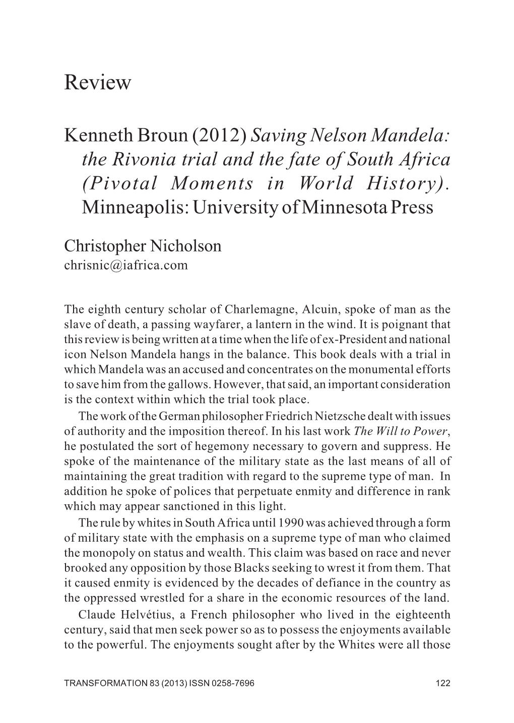 Saving Nelson Mandela: the Rivonia Trial and the Fate of South Africa (Pivotal Moments in World History)