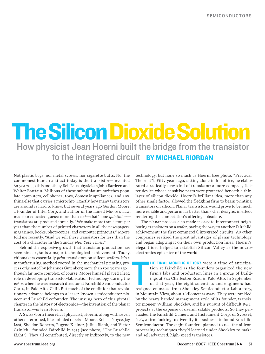 The Silicondioxide Solution