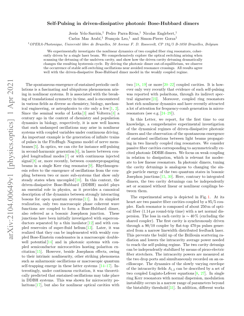 Self-Pulsing in Driven-Dissipative Photonic Bose-Hubbard Dimers