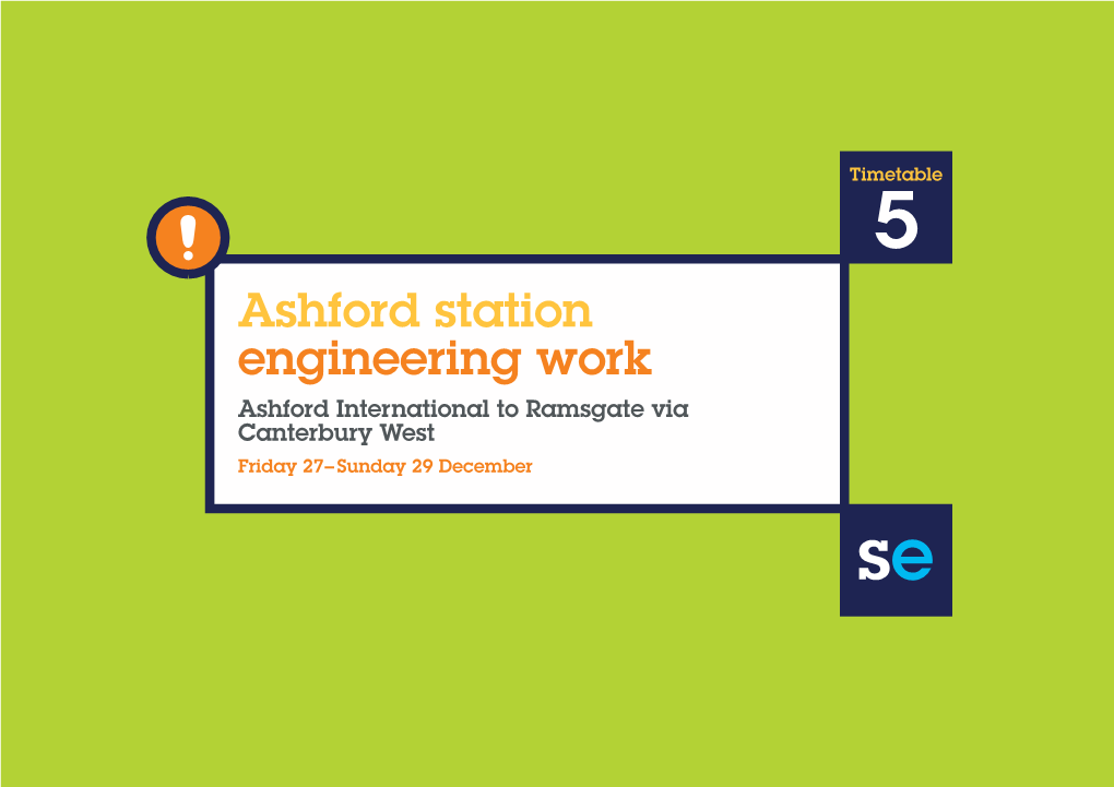 Ashford Station Engineering Work