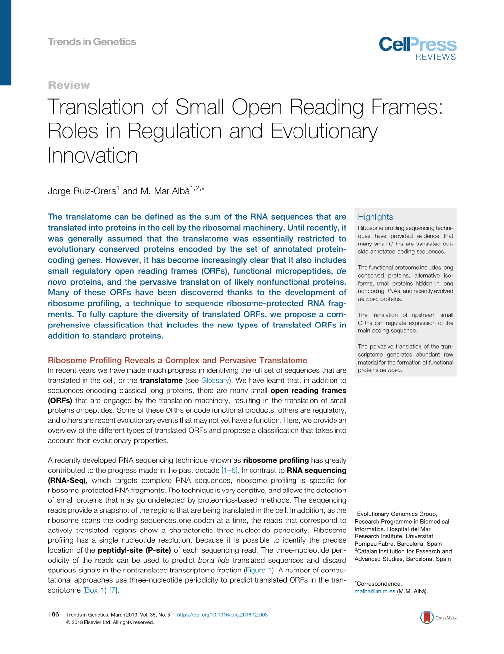 Translation of Small Open Reading Frames: Roles in Regulation
