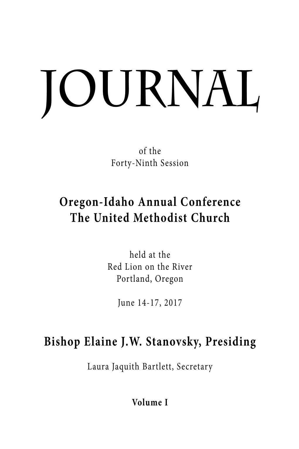 Oregon-Idaho Annual Conference the United Methodist Church Bishop