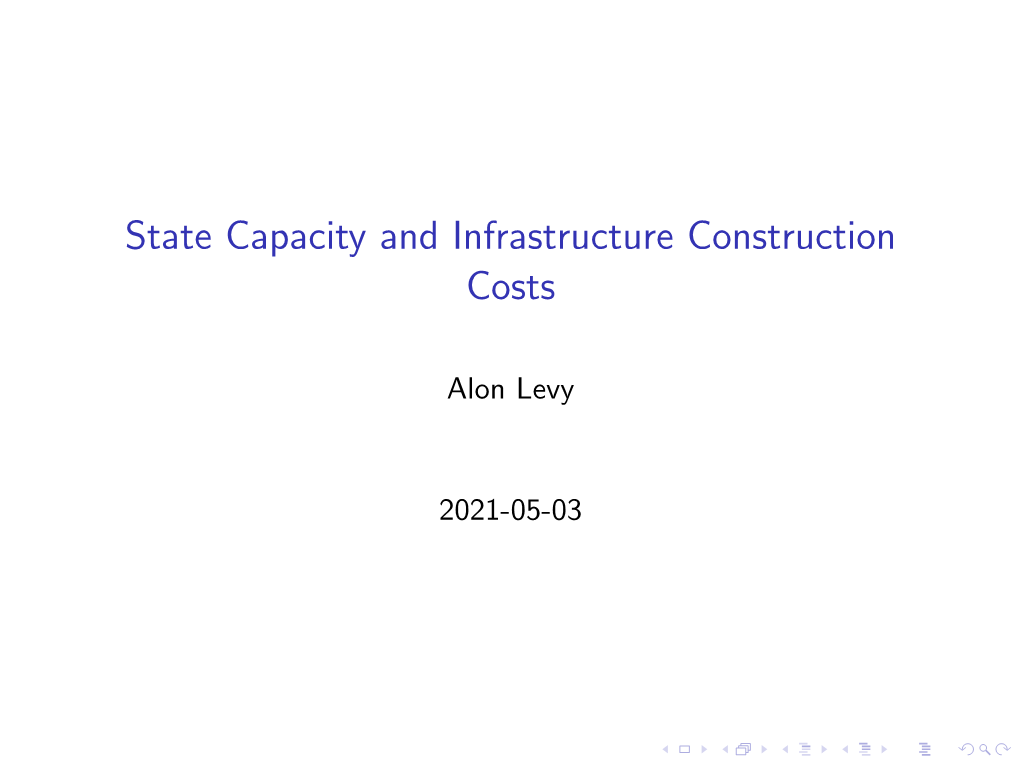 State Capacity and Infrastructure Construction Costs