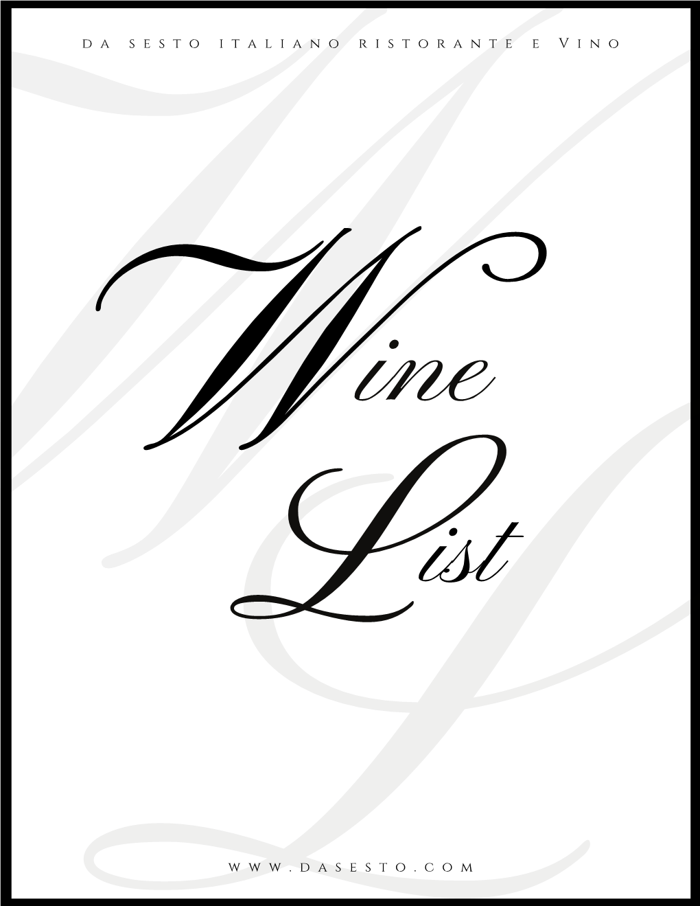 Wine Wlist Lw W W