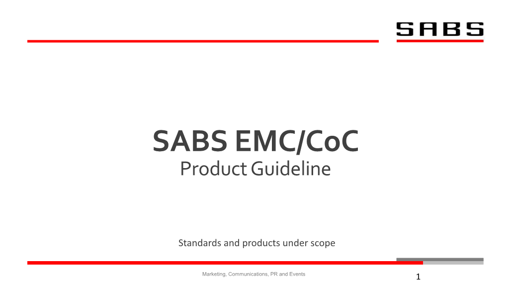 SABS EMC/Coc Product Guideline