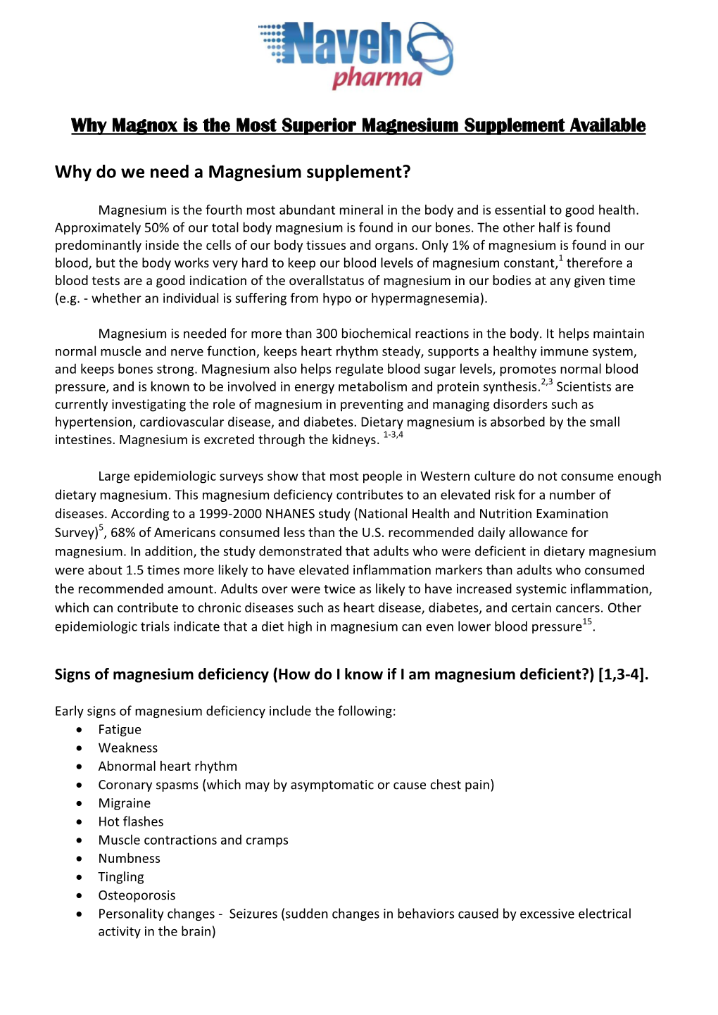 Why Magnox Is the Most Superior Magnesium Supplement Available