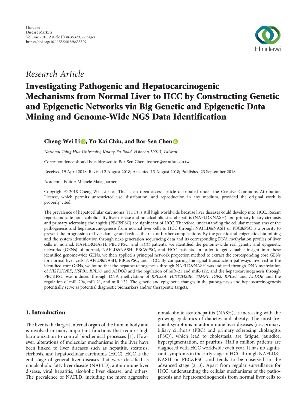 Investigating Pathogenic and Hepatocarcinogenic Mechanisms