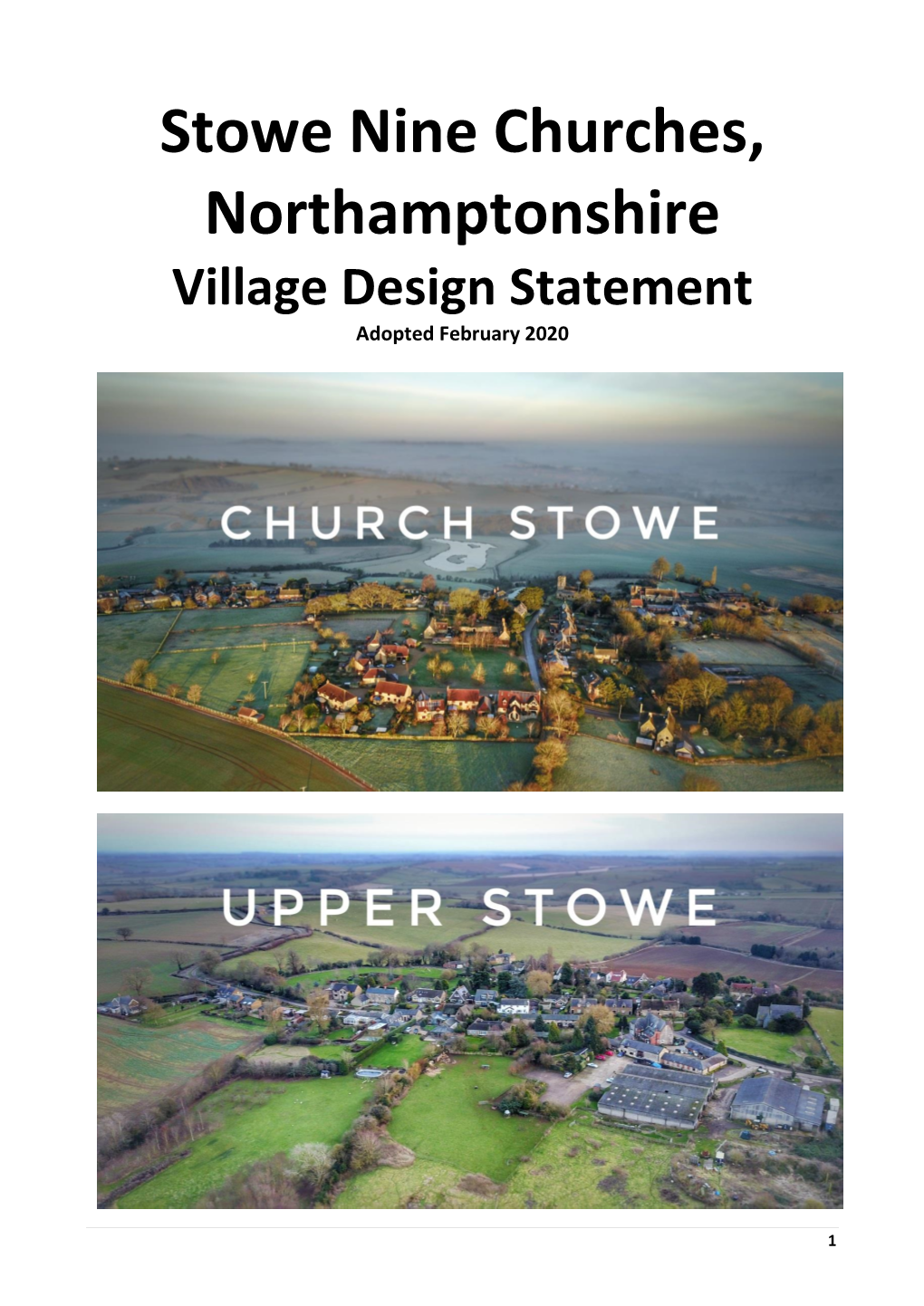 Stowe Nine Churches, Northamptonshire Village Design Statement Adopted February 2020