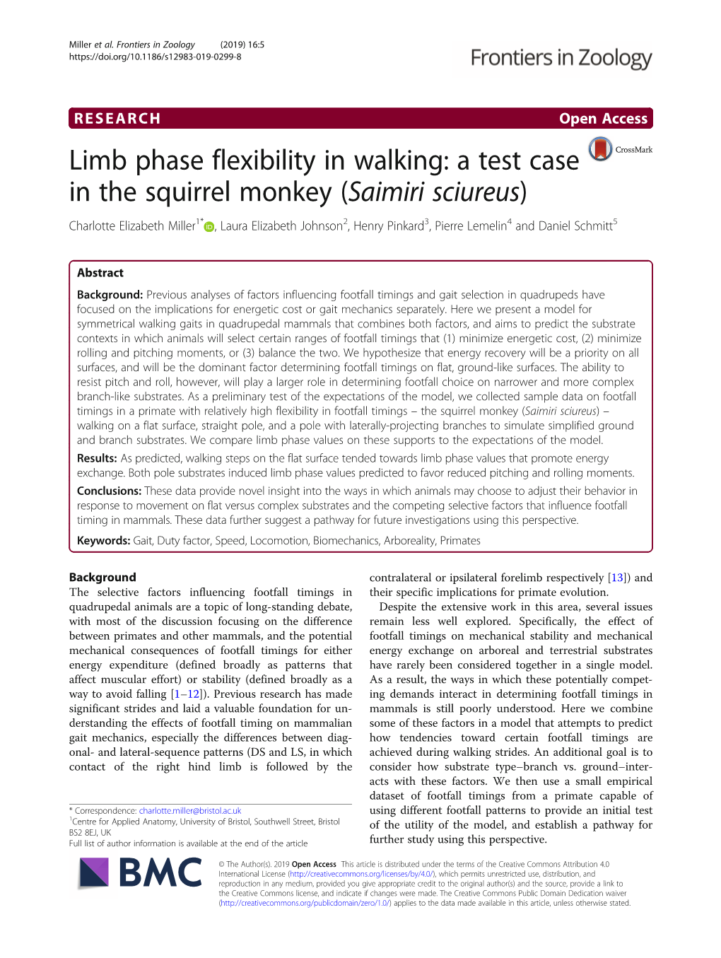 Limb Phase Flexibility in Walking: a Test Case in the Squirrel Monkey