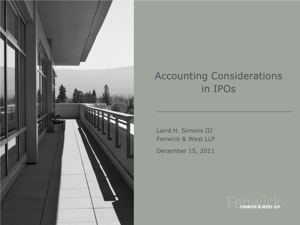 Accounting Considerations in Ipos