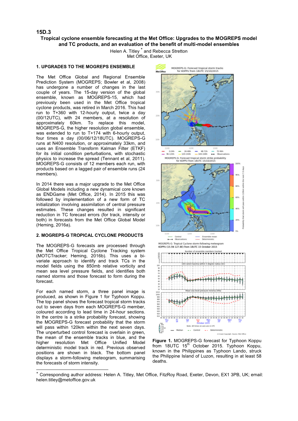 Met Office Global Model Tropical Cyclone Performance Following A