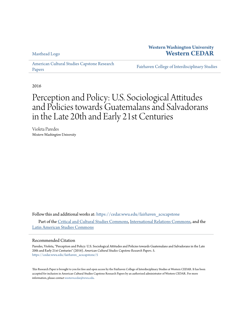 US Sociological Attitudes and Policies Towards Guatemalans And