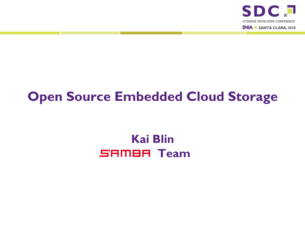 Open Source Embedded Cloud Storage