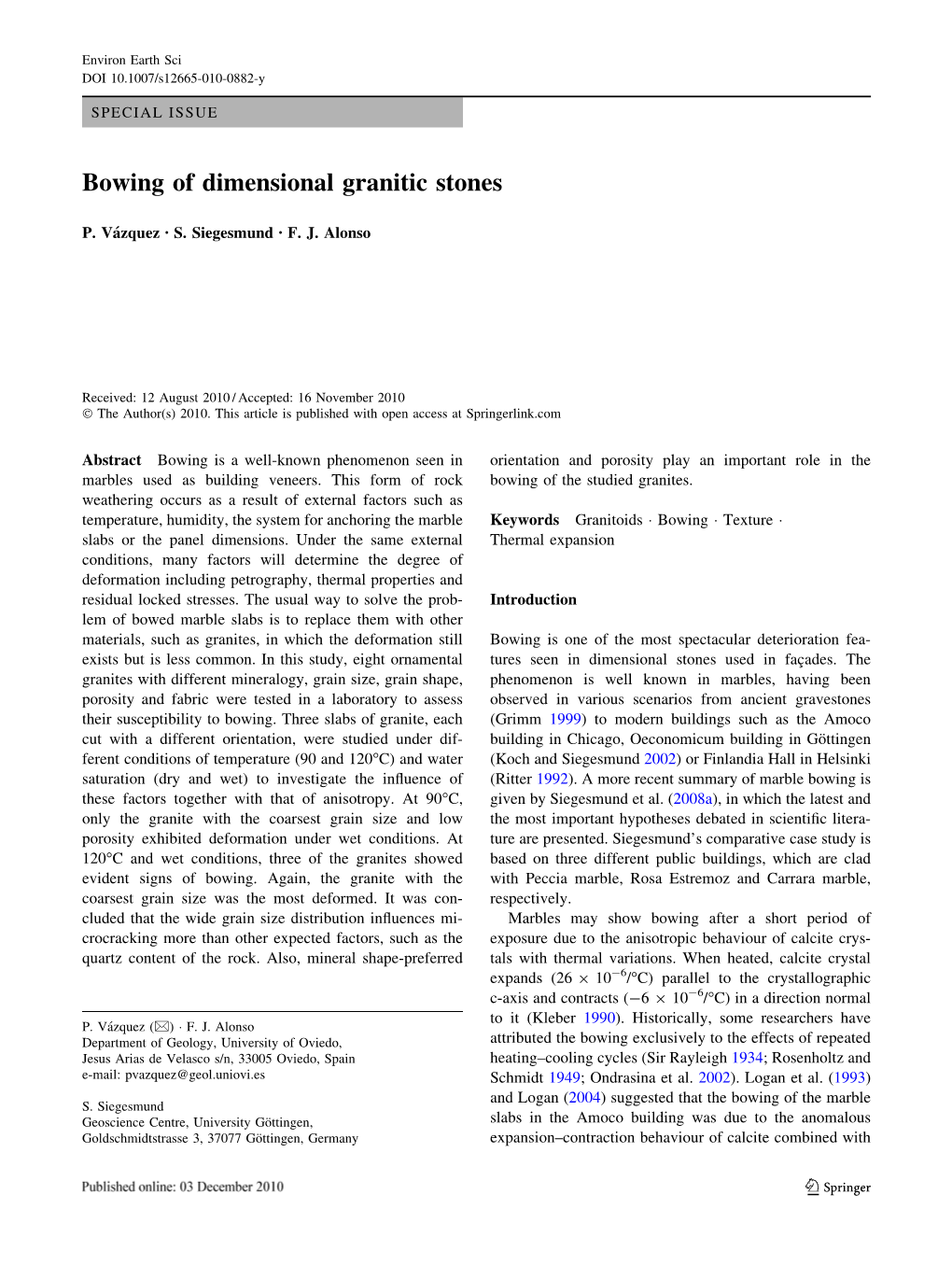 Bowing of Dimensional Granitic Stones