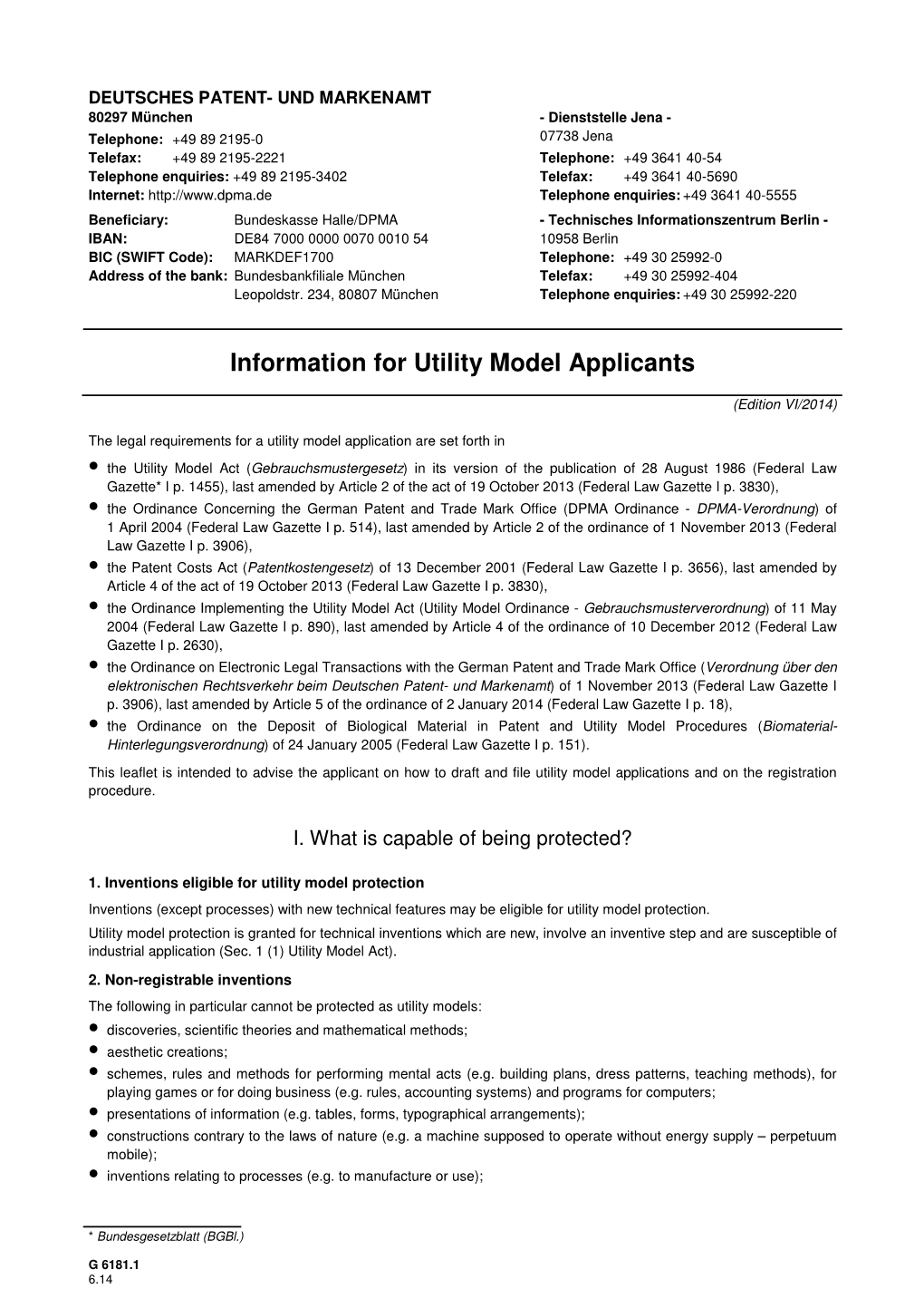 Information for Utility Model Applicants