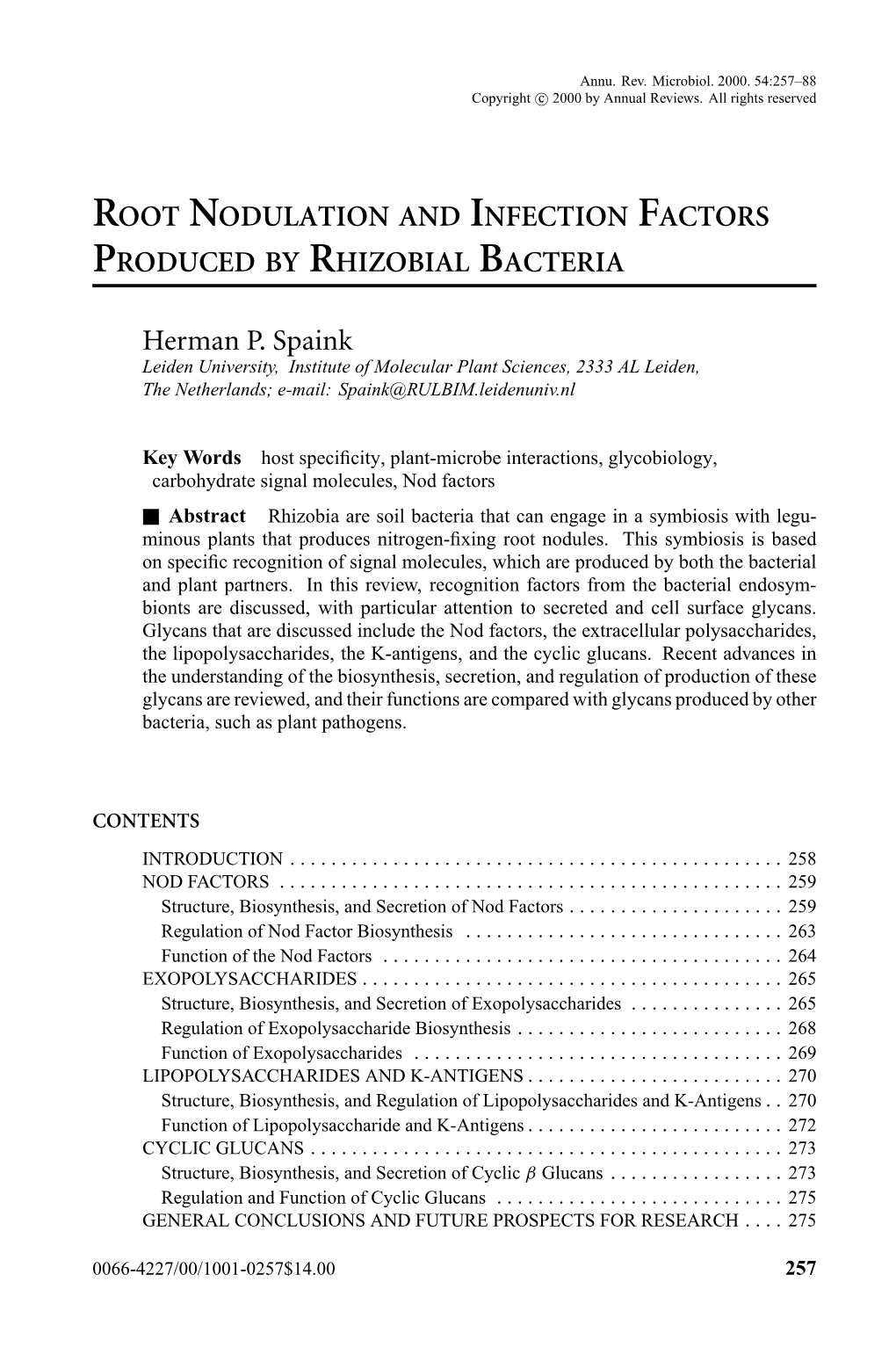Root Nodulation and Infection Factors Produced by Rhizobial Bacteria