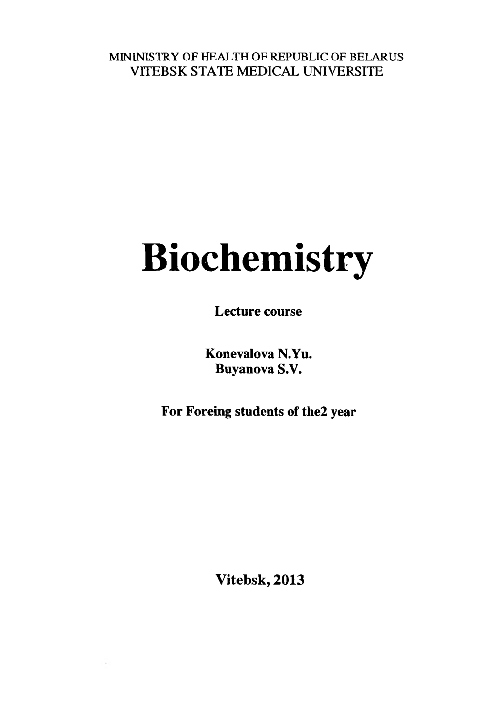 Biochemistry