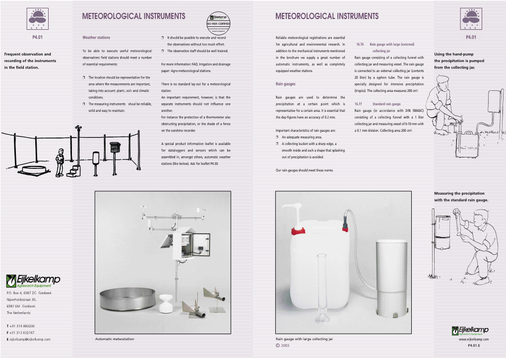 Meteorological Instruments Meteorological Instruments Iso 9001-Certified