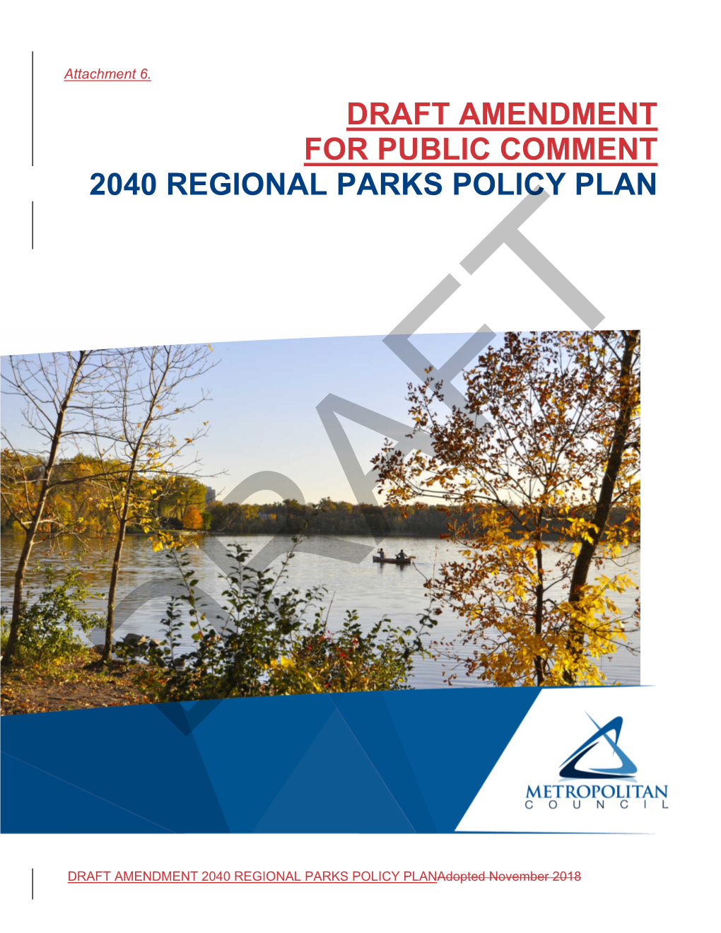 Draft Amendment to the 2040 Regional Parks Policy Plan