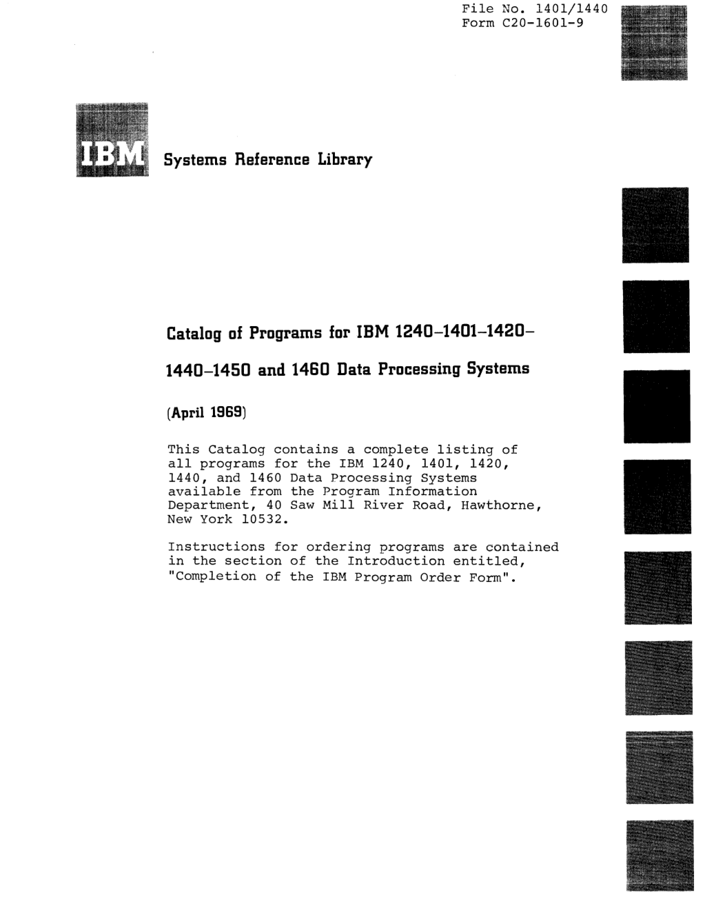 Catalog of Programs for IBM 1240-1401-1420