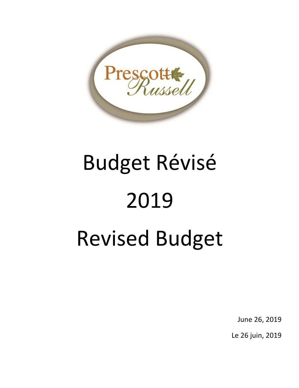 Budget Révisé 2019 Revised Budget