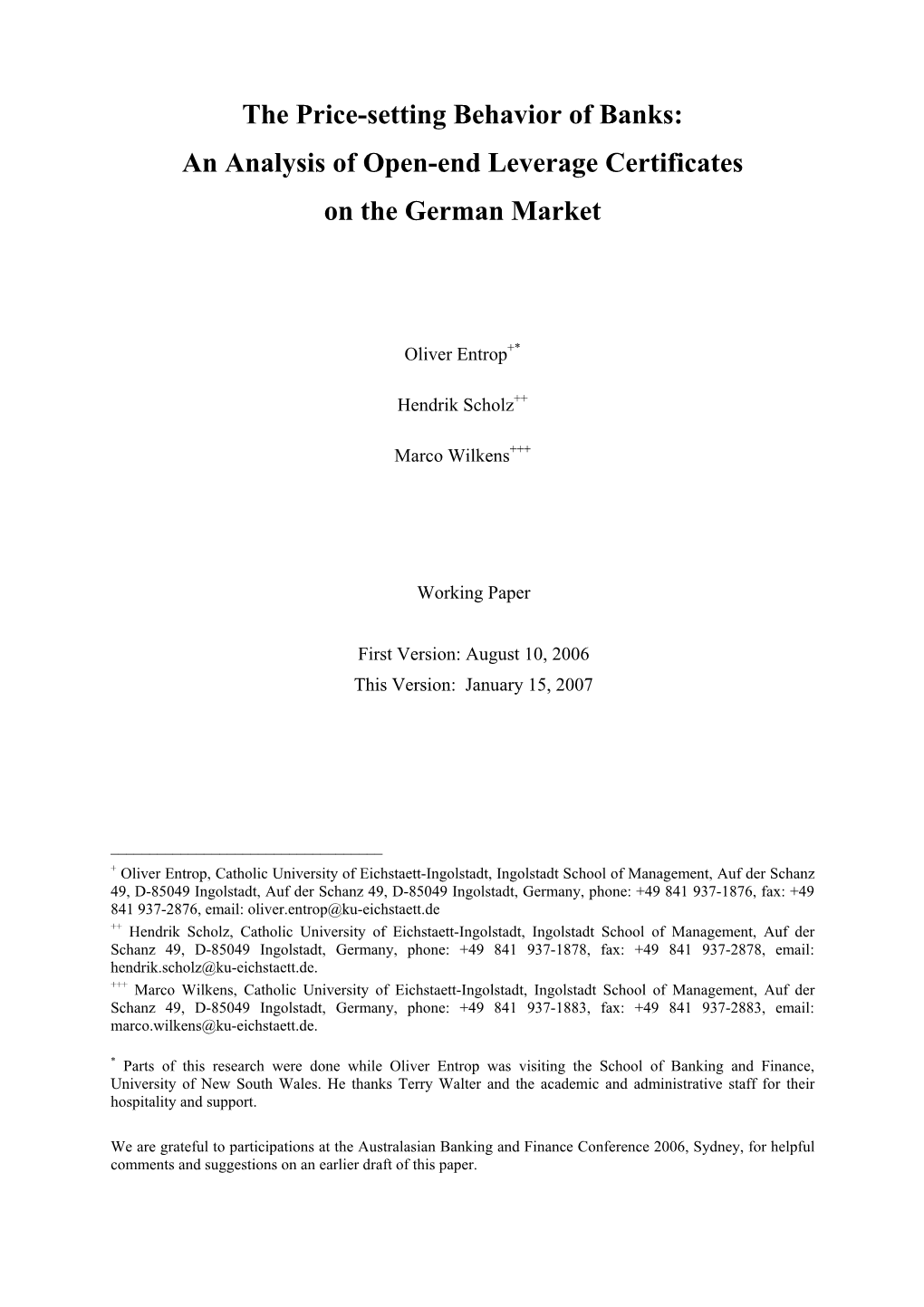 An Analysis of Open-End Leverage Certificates on the German Market