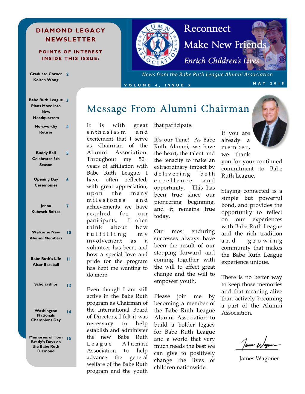 Message from Alumni Chairman Headquarters