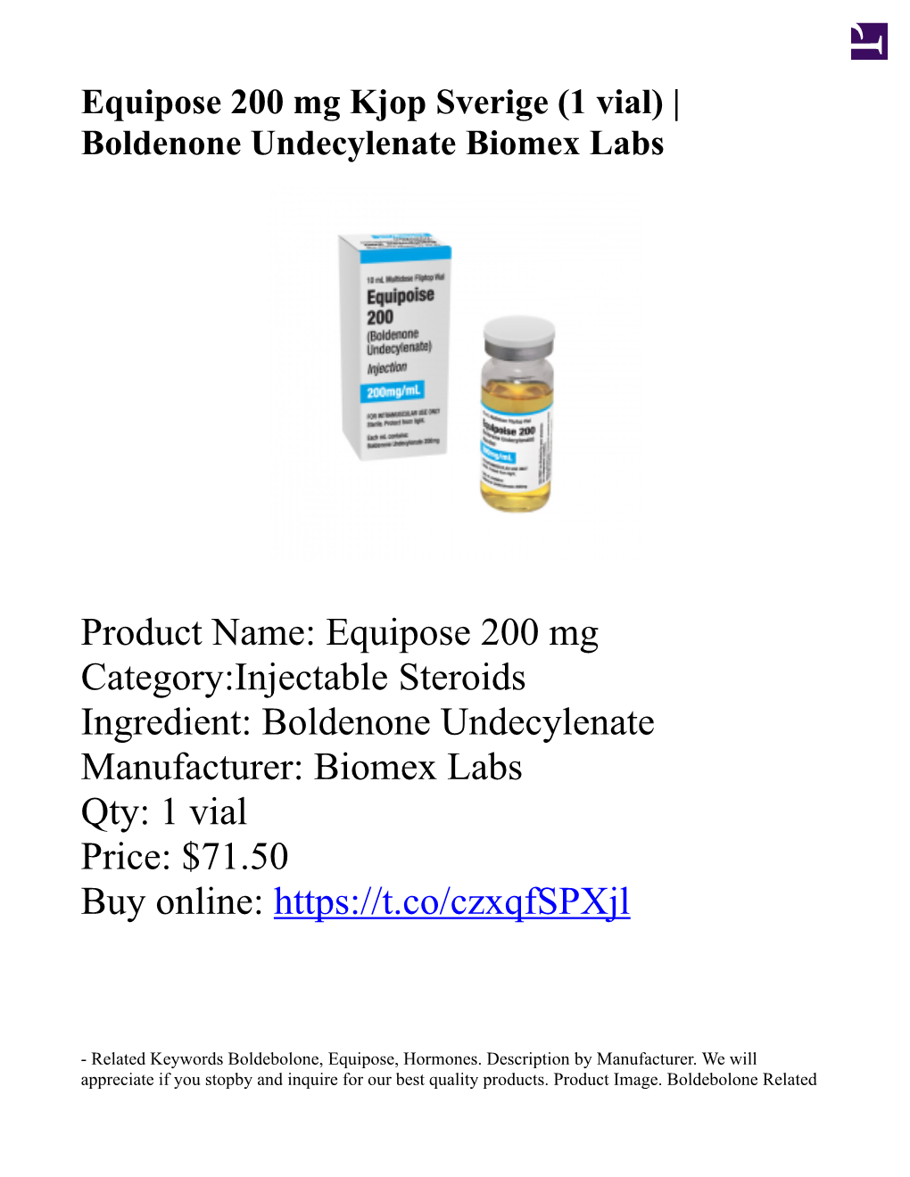 Boldenone Undecylenate Biomex Labs