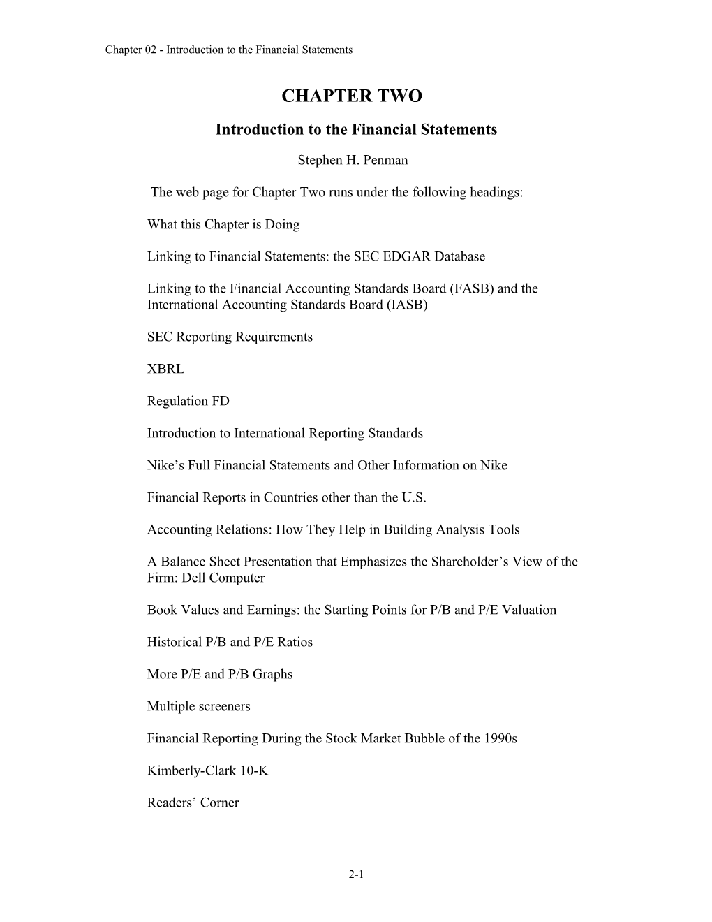 Chapter 02 - Introduction to the Financial Statements