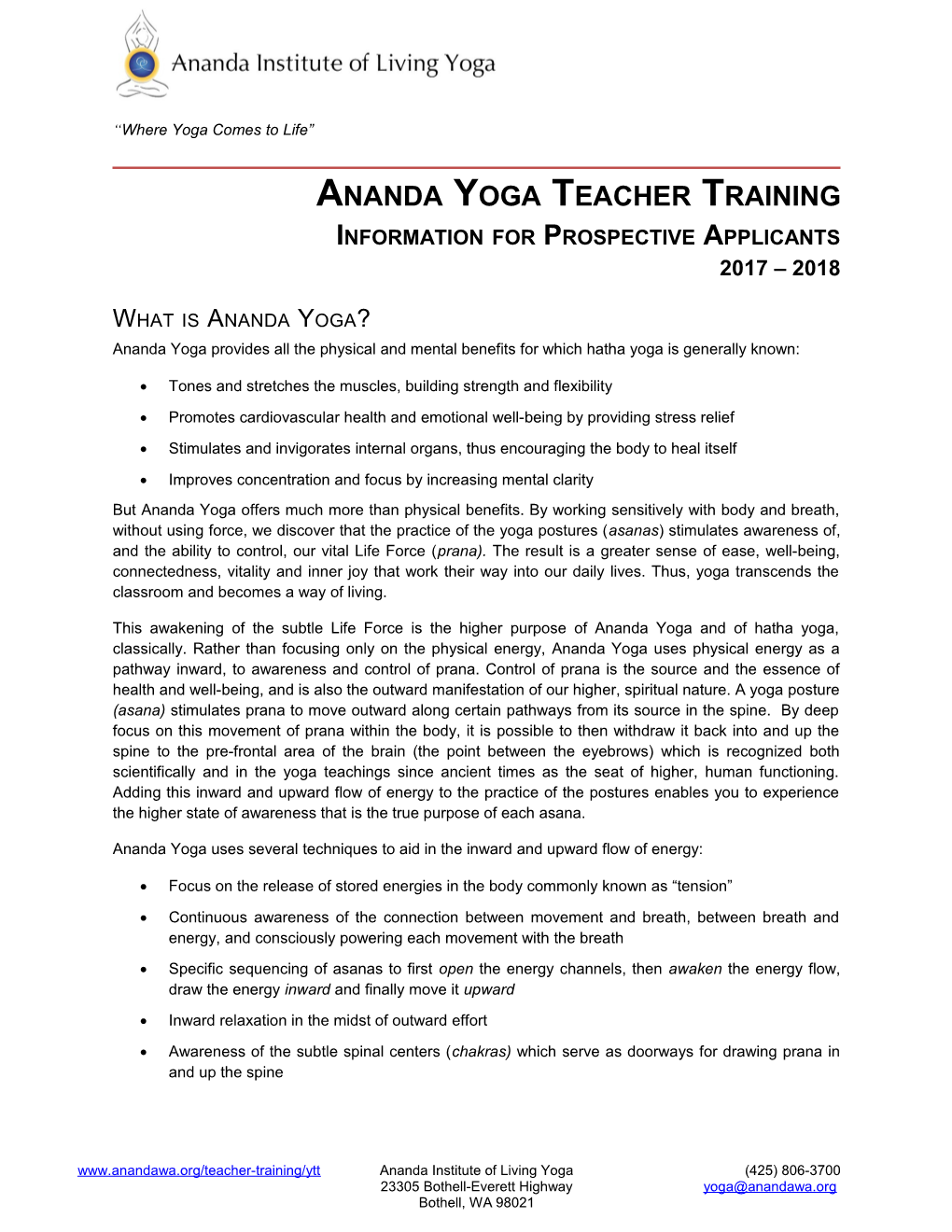 Ananda Institute of Living Yoga s1