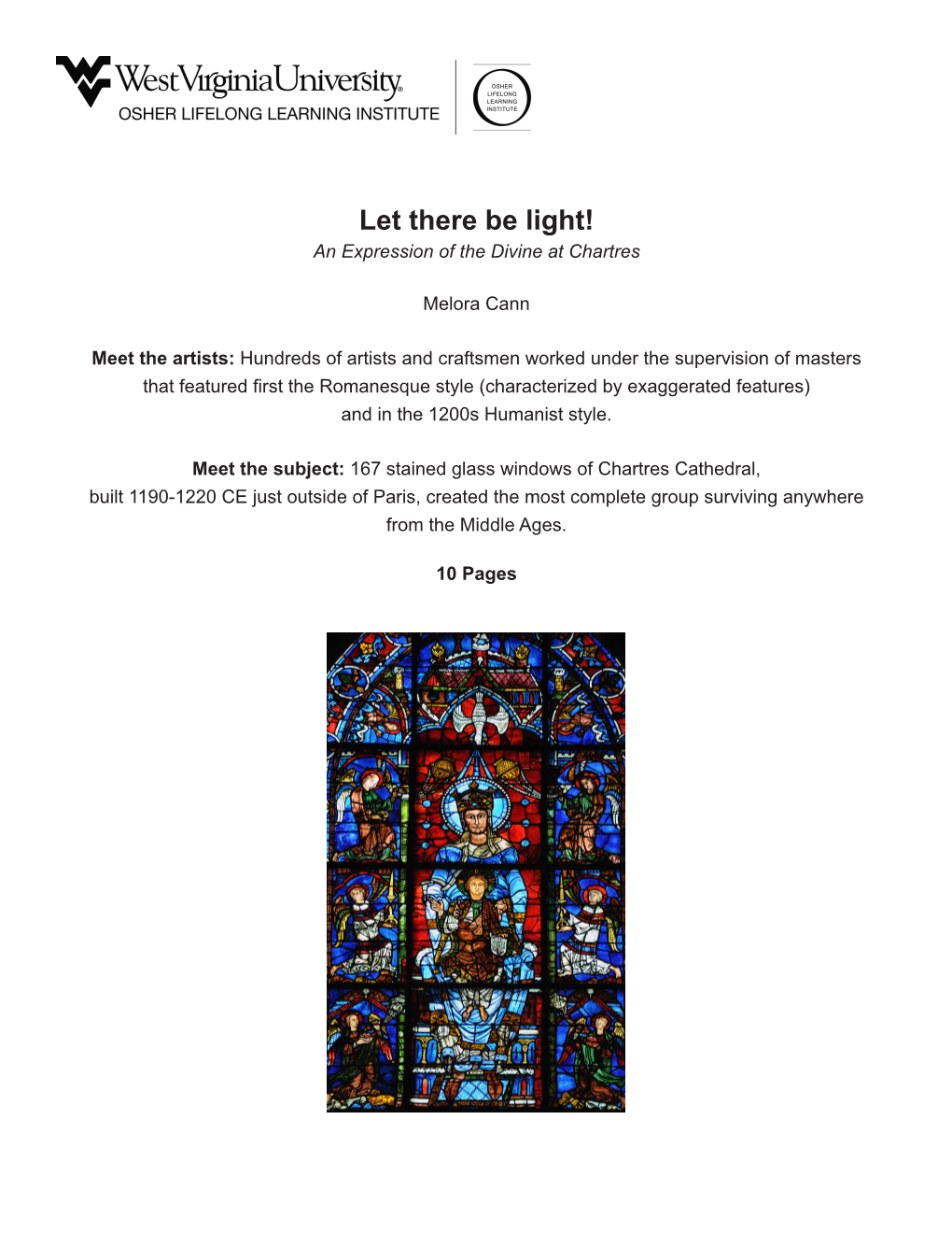 Let There Be Light! an Expression of the Divine at Chartres