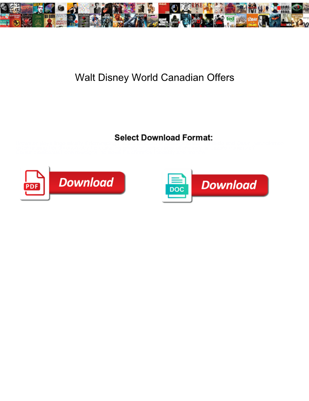 Walt Disney World Canadian Offers
