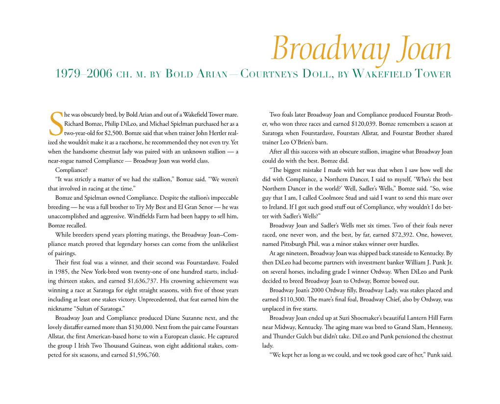 Broadway Joan 1979–2006 Ch