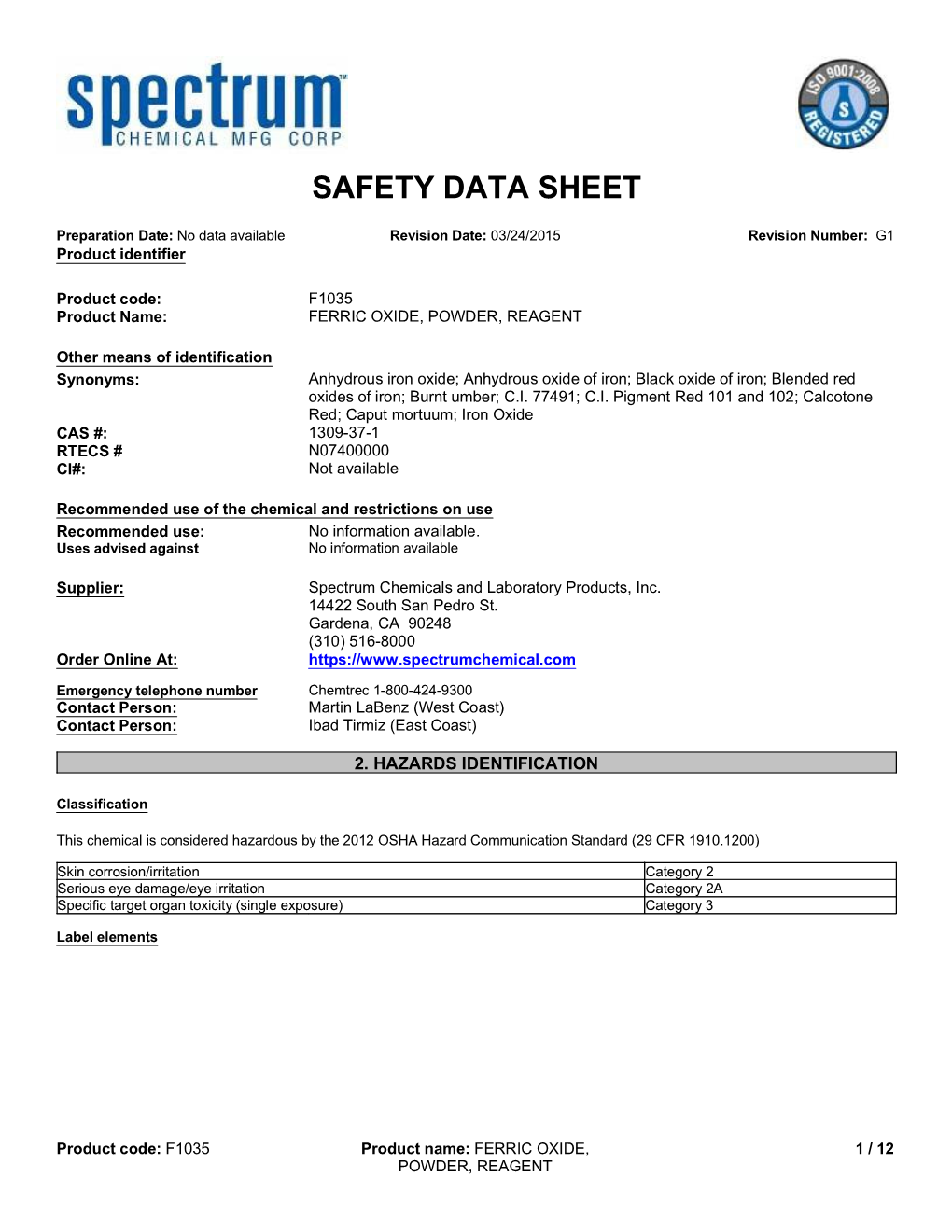 Safety Data Sheet