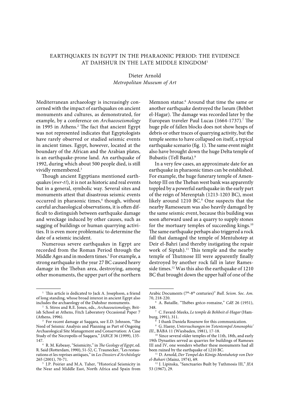 Earthquakes in Egypt in the Pharaonic Period 9