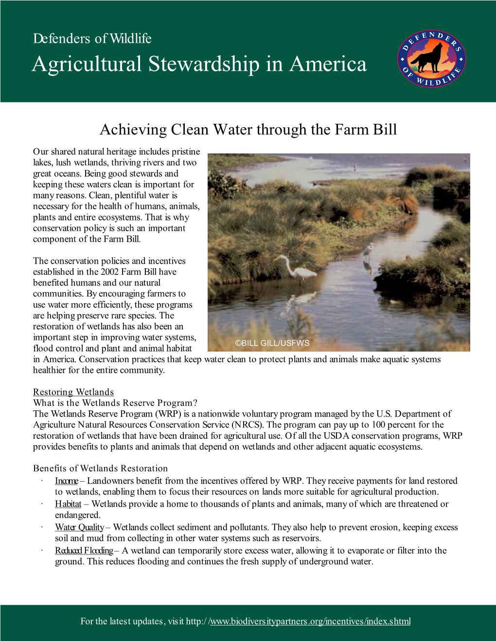 Water and the Farm Bill