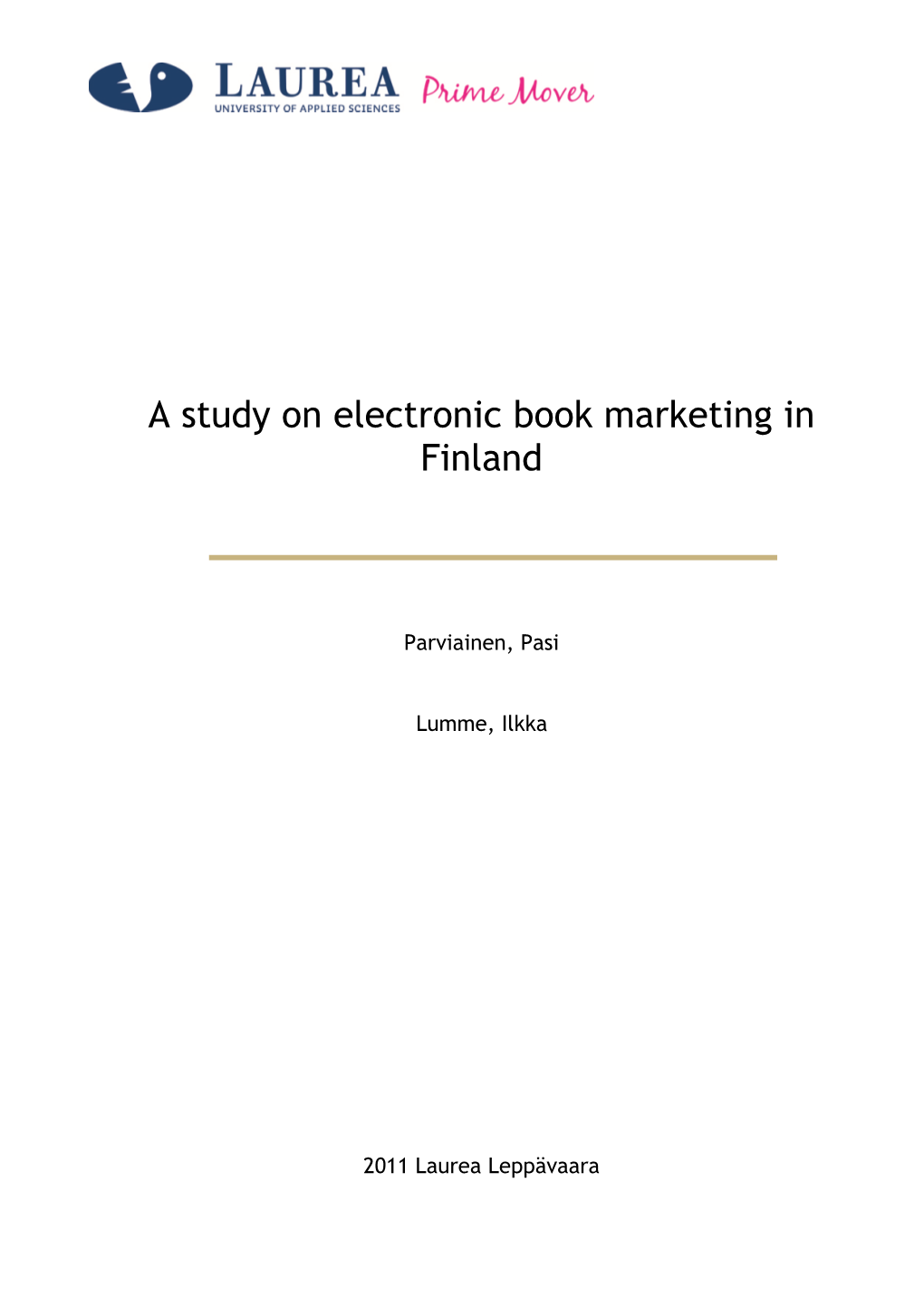 A Study on Electronic Book Marketing in Finland