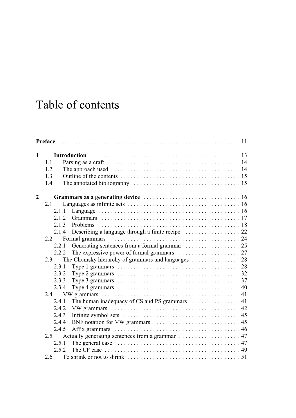 Table of Contents