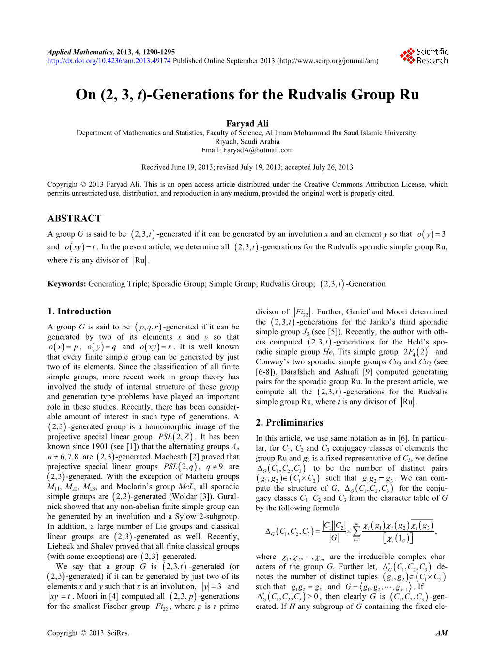 Generations for the Rudvalis Group Ru