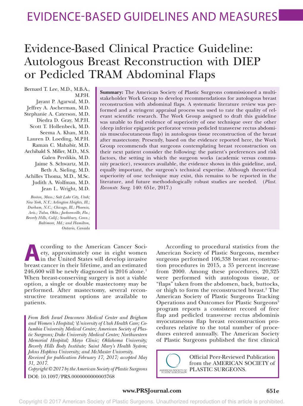 Autologous Breast Reconstruction with DIEP Or Pedicled TRAM Abdominal Flaps