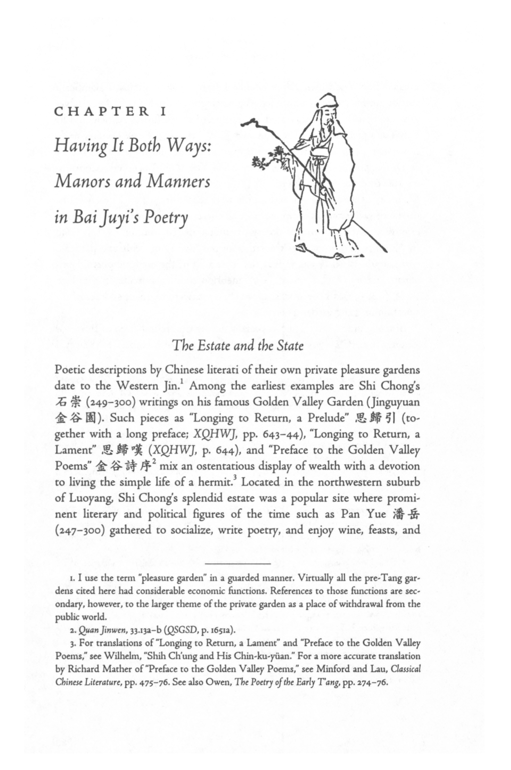 Manors and Manners in Bai ]Uyi's Poetry