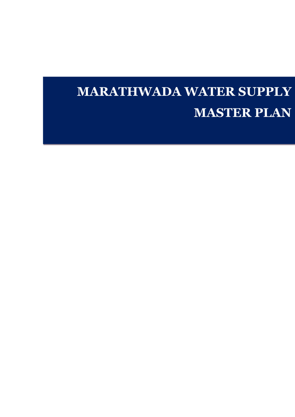Marathwada Water Supply Master Plan