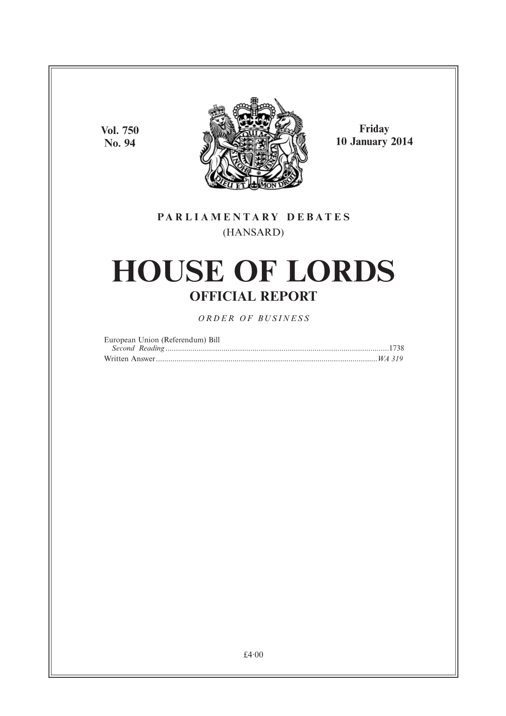 House of Lords Official Report