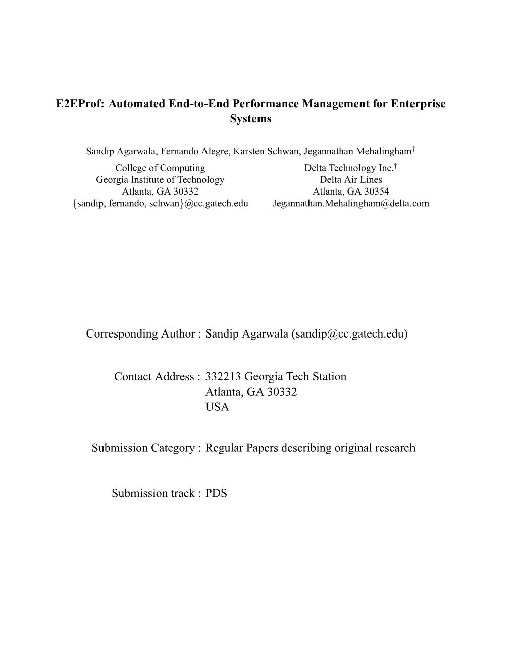 Automated End-To-End Performance Management for Enterprise Systems