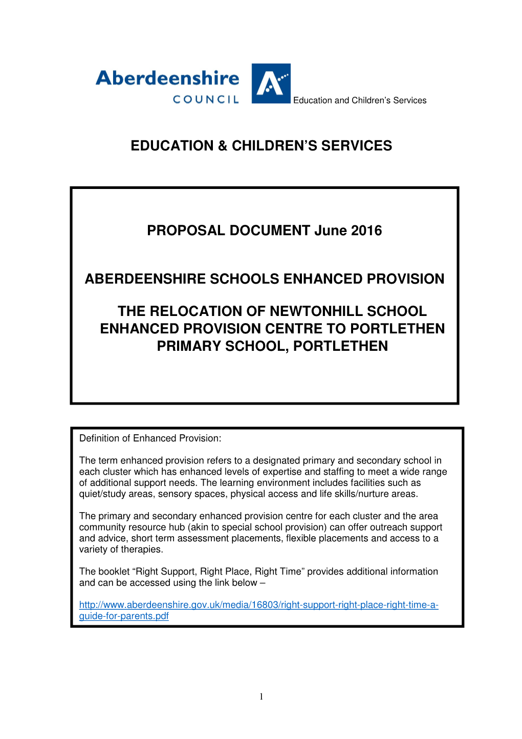 Education & Children's Services Proposal