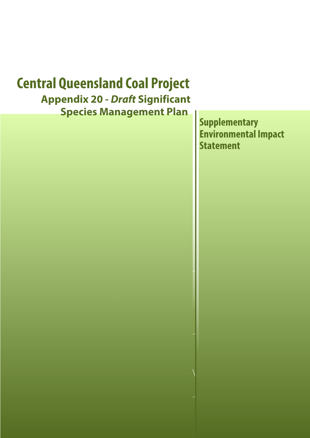 A20 Significant Species Management Plan